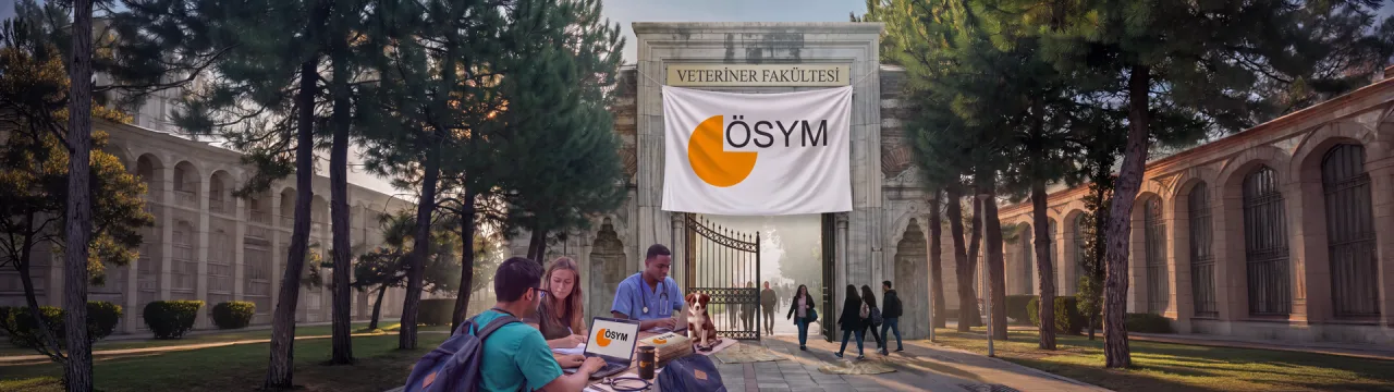 Veteriner Fakültesi Giriş Kapısı ve ÖSYM Afişi Temsili